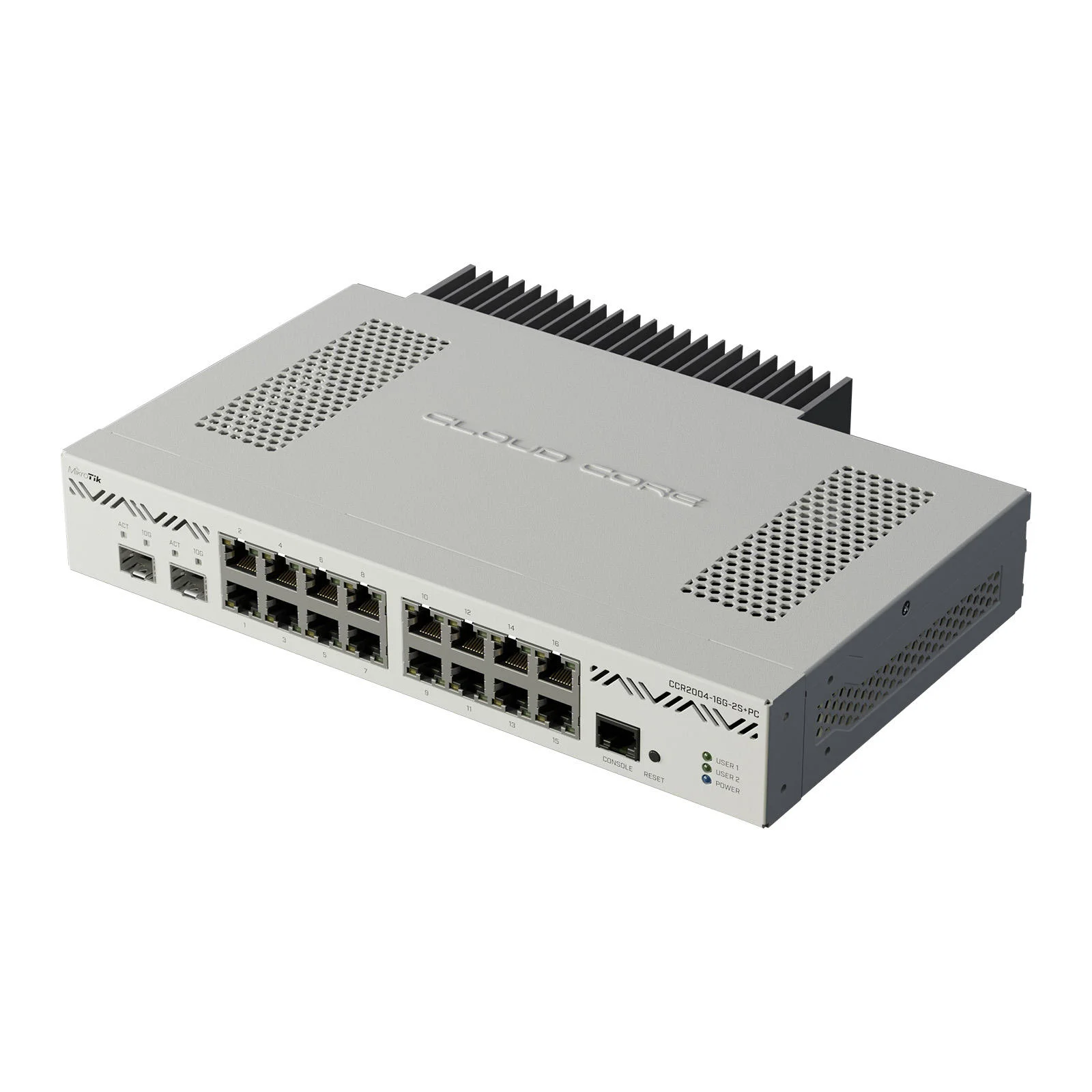 CCR2004-16G-2S+PC Router with Dual Power Supply and Advanced Networking Features