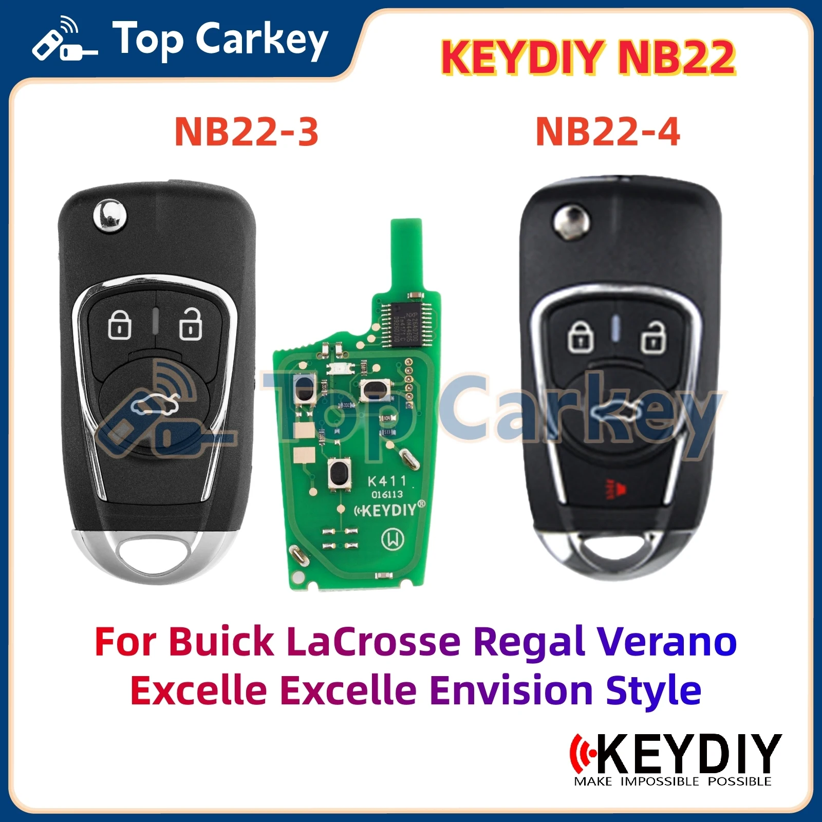 

KEYDIY KD NB22 NB22-3 NB22-4 NB22-3+1 Universal Remote Key for Buick LaCrosse Regal Verano Excelle Excelle Envision Style