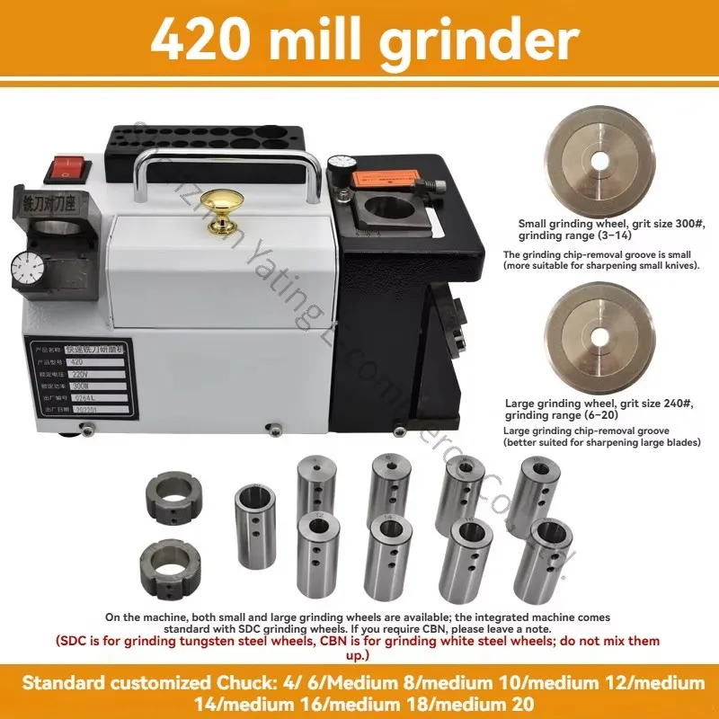Electric End Milling Cutter Grinder CNC Machining Tool Fast 2-blade Flat Bottom Milling Cutter Grinding Machine