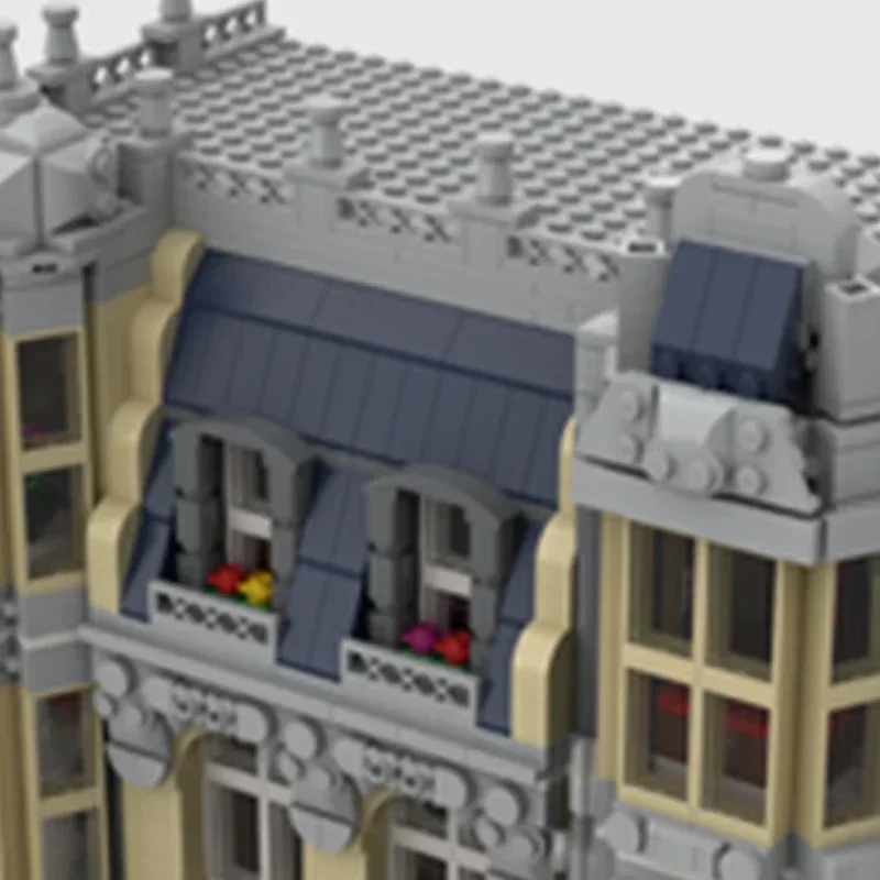 MOC-Briques de Construction Modulaires avec Vue sur la Rue de la Ville, Modèle d'Formateurs Électroniques, Technologie, Jouet à Assembler Soi-Même, Cadeau de Vacances