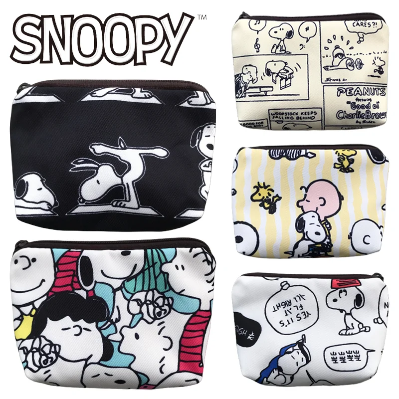 

Женские кошельки для монет Snoopy, Модный женский Футляр для ключей и наушников с милыми рисунками из мультфильмов, портативные сумки для хранения, подарок для девочек