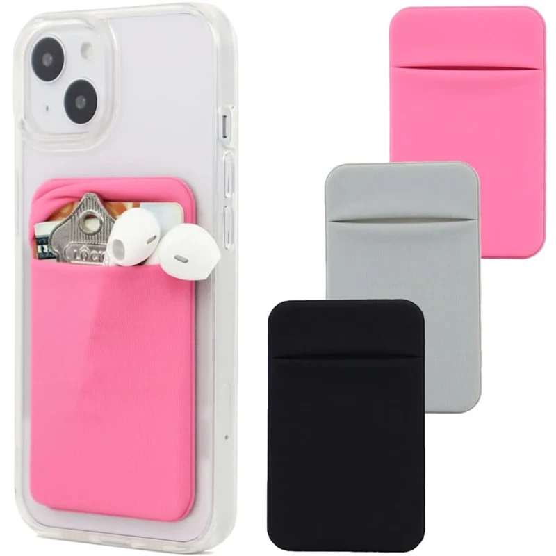 Adhesive Phone Pocket,Cell Phone Stick On Card Wallet,Credit Cards/ID Card Holder with Self Sticker for Back of iPhone Android