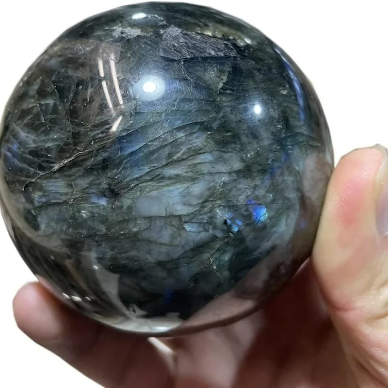 1pc Natural Labradorite Sphere, Crystal Ball with Mystic Hues, Healing Stones for Meditation,Special Symbol of Love & Friendship