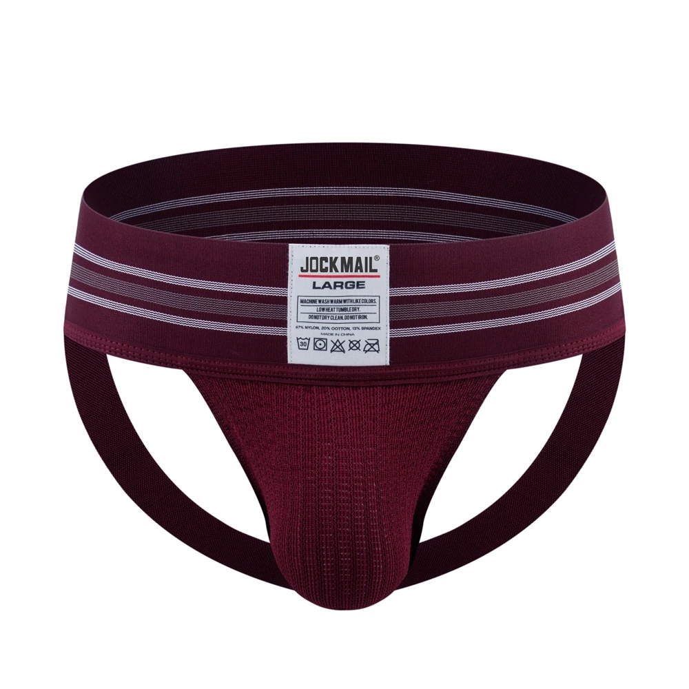 JOCKMAIL Sexy Underwear Men Thong Jockstrap Lingerie G String Man Penis Pouch Cueca Homem Underpants Wide Waistband Panties