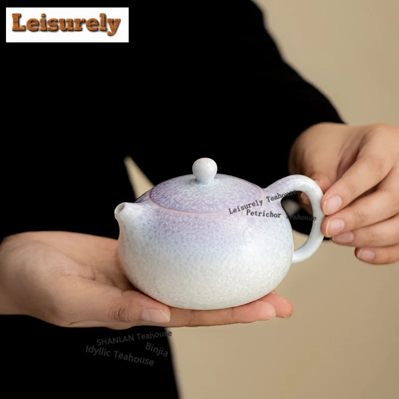 

200ml Kiln Fambe Crystal Glaze Xishi Teapot Handmade Tea Infuser Pot Tea Making Kettle With Ball Hole Teaware Decoration Craft