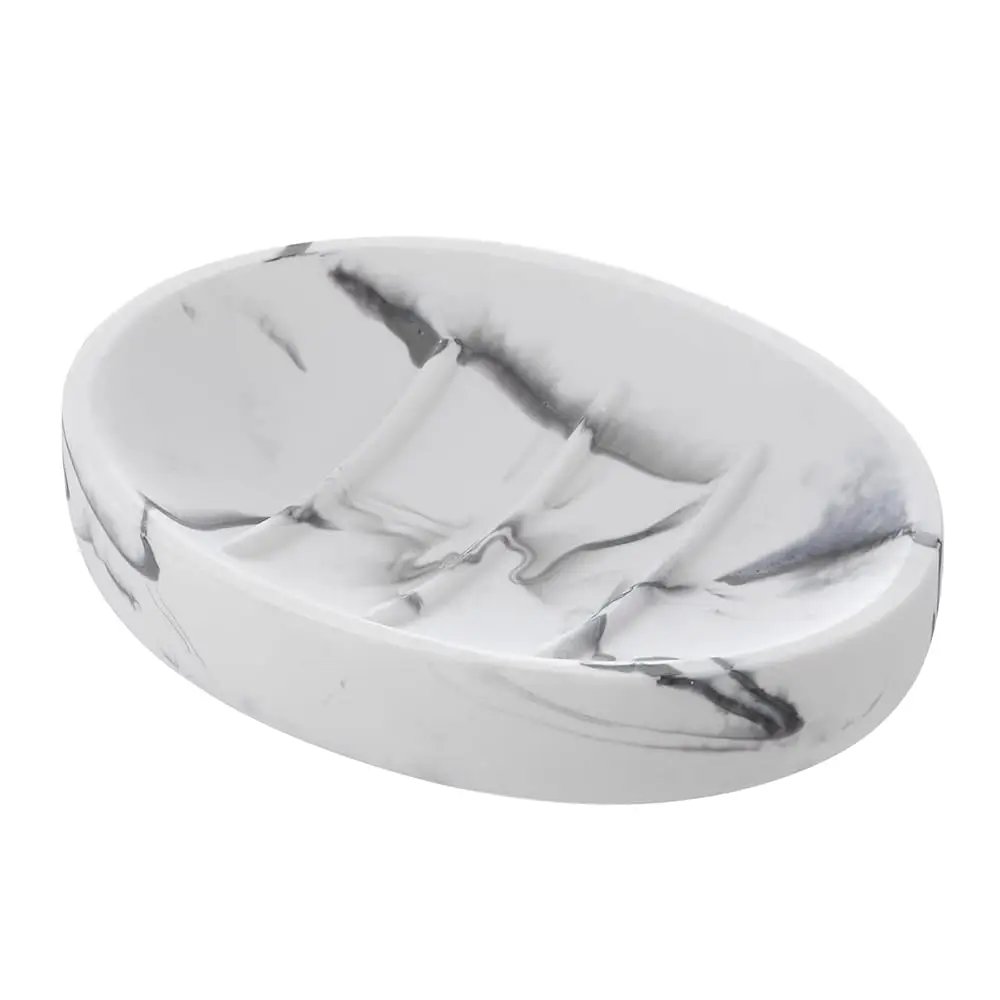 

Marble Look Soap Dish - Bar Soap Holder for Shower, Bathroom & Kitchen Sink