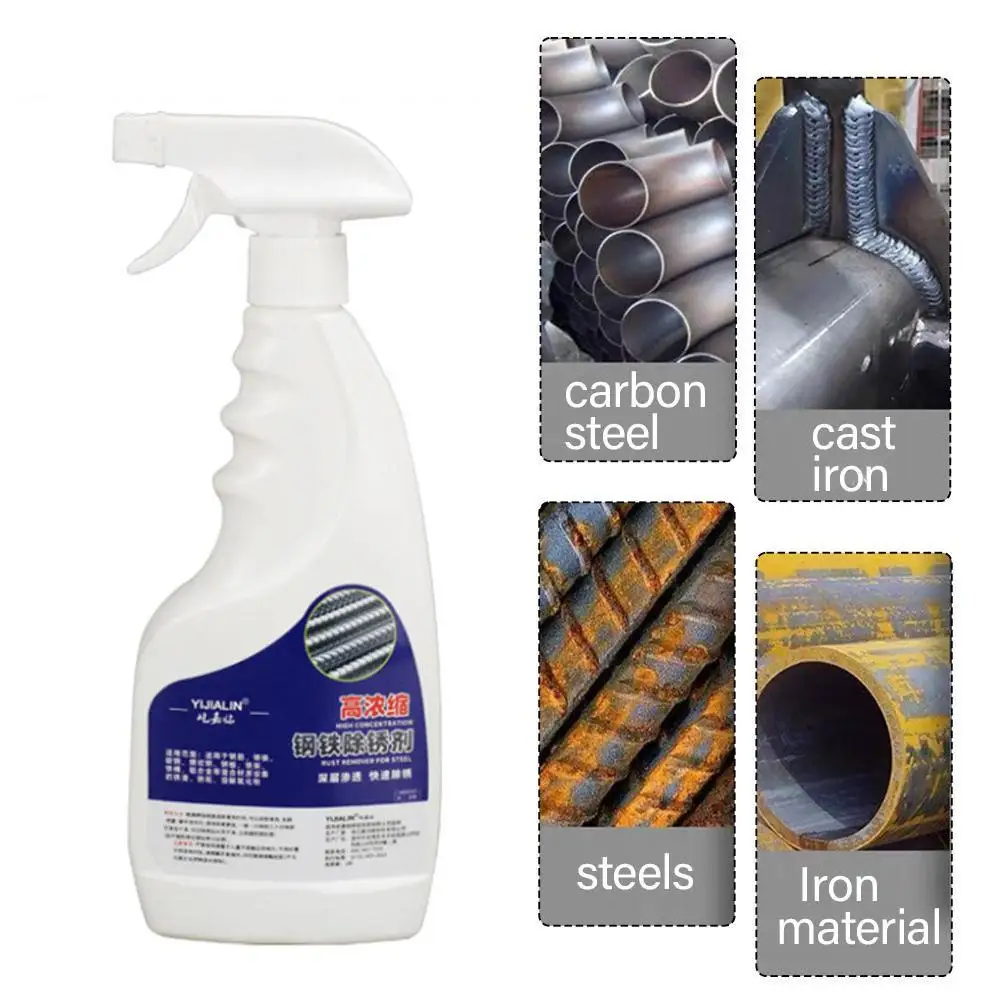 Removedor de óxido de Metal de 500ml, removedor de óxido de cubo de automóvil, mantenimiento, limpieza, prevención, acero inoxidable y Spray, cocina inoxidable D2b5
