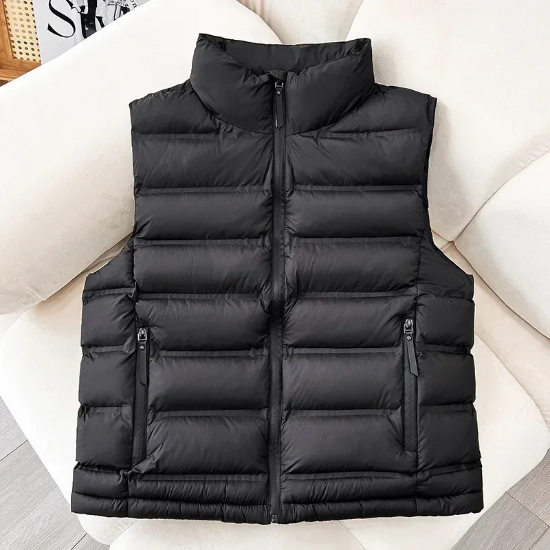 Women Loose Stand Collar Coats Women Elegant Short Vest Vintage Female Clothing Autumn Winter Women's Down Cotton Vests Jacket