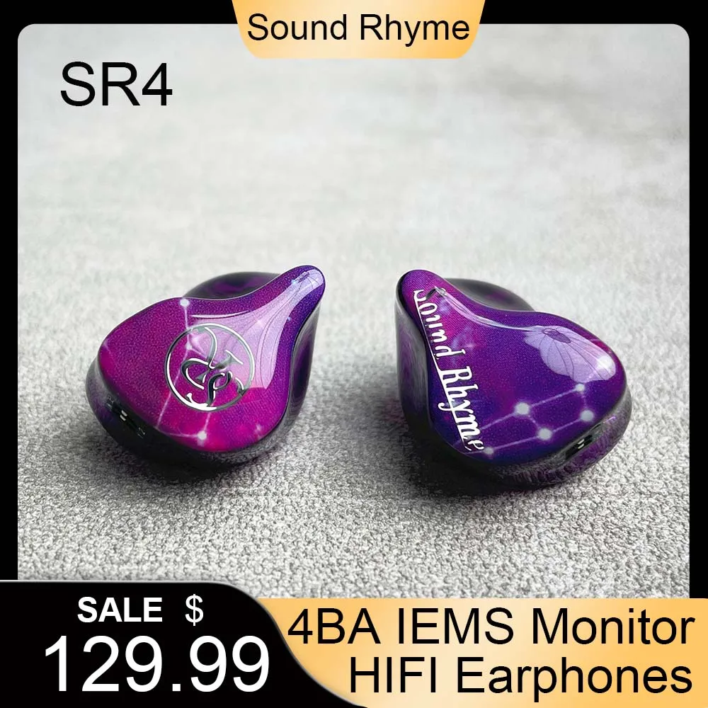 Sound Rhyme SR4 auriculares intrauditivos HIFI de hierro móvil auriculares profesionales personalizados retorno de oreja DIY estéreo bajo IEMs auriculares