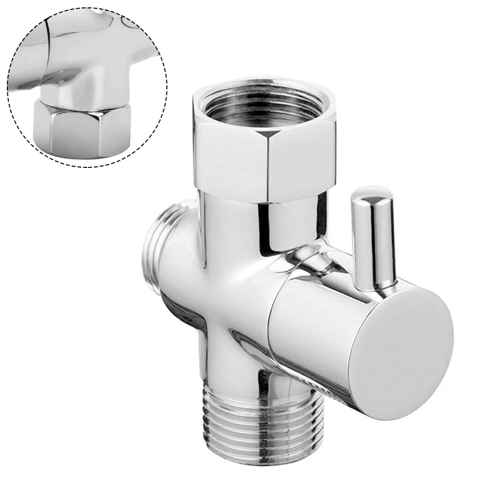 

G1/2in 3 Way Brass Diverter Valves T-Adapter Converter Chrome For Shower Head Home Improvement Plumbing Fixtures