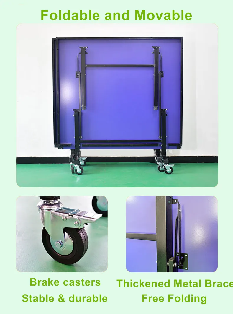 

Складной теннисный стол для помещений, 12 мм, для развлечений и тренировок, мобильный, для настольного тенниса