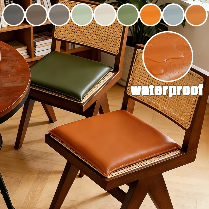 

1PC Waterproof Cat Scratch Chair Cushion Non Slip Seat Pad with Detachable Washable Cover for Dining Office Rattan Chair Decor