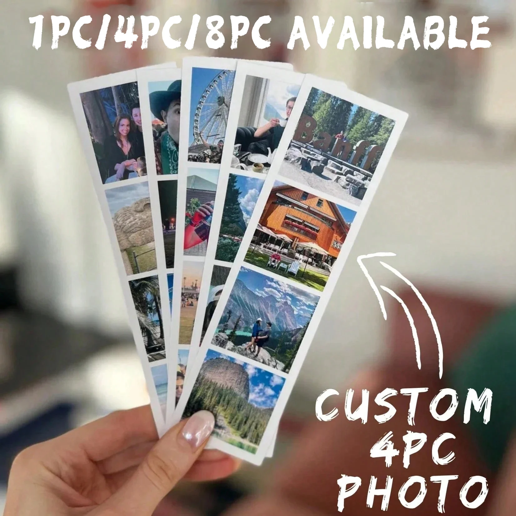 1/4/8 pièces impression de cabine Photo personnalisée, impression de stand Photo personnalisée, cartes de cabine Photo de mariage, cadres de bande de cabine Photo