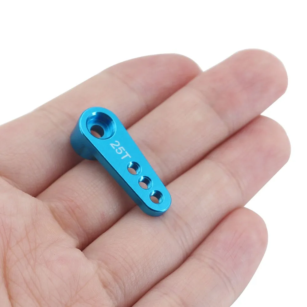 Brazo Servo de Metal de 28,4mm para coche teledirigido 1/10 Wltoys Futaba Hsp Axial Scx10 Trx4 Trx6 Rgt Metal 25t Servo brazo de dirección de elevación