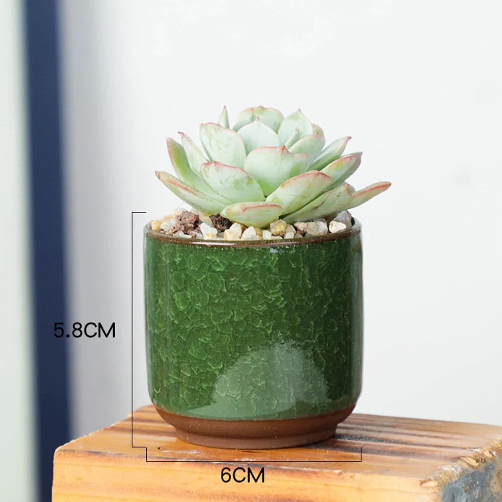 6Pcs Ceramic Succulent Pot Colored Ceramic Flower Planter for Home Office Decor Dark Blue Red White Yellow Green Light Blue