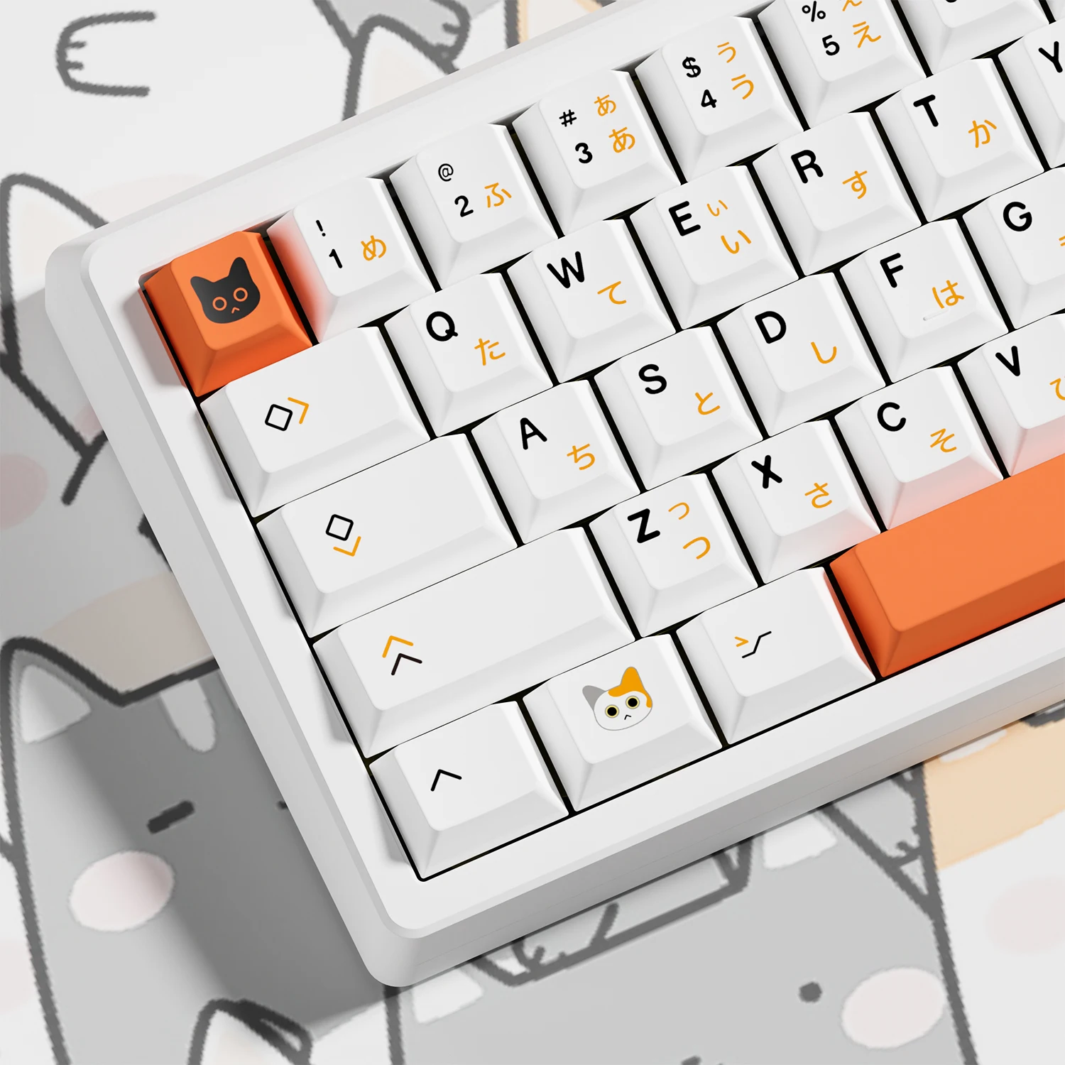 For Zelda Game Orange Cat Theme Keycaps DYE-SUB Cherry PBT Profile Keycaps For Wob Rainy75 LEOBOG Hi75 Hi8 Sugar65 AL65 Keyboard