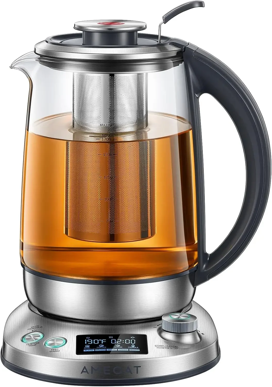 NEW Kettle Electric, AMEGAT Tea Pot with Removable Infuser, 9 Preset Brewing Programs Tea Maker with Temperature Control, 2 Hour