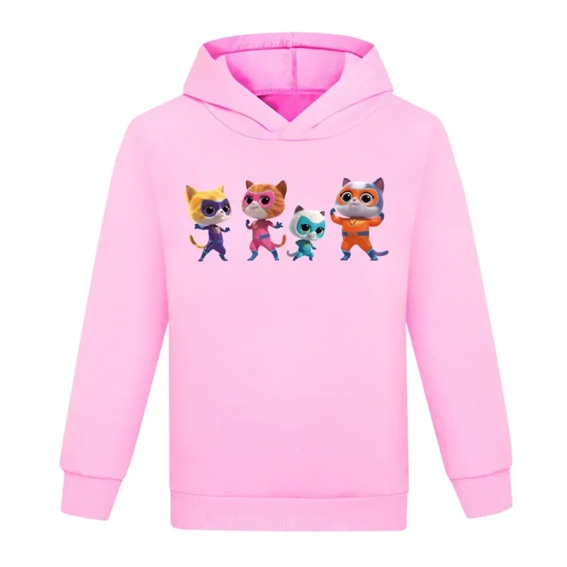 Felpa con cappuccio Super Kitties Cappotti a maniche lunghe per bambini Neonate Supercats Felpa Ragazzi Maglione casual Bambini Abiti primaverili autunnali