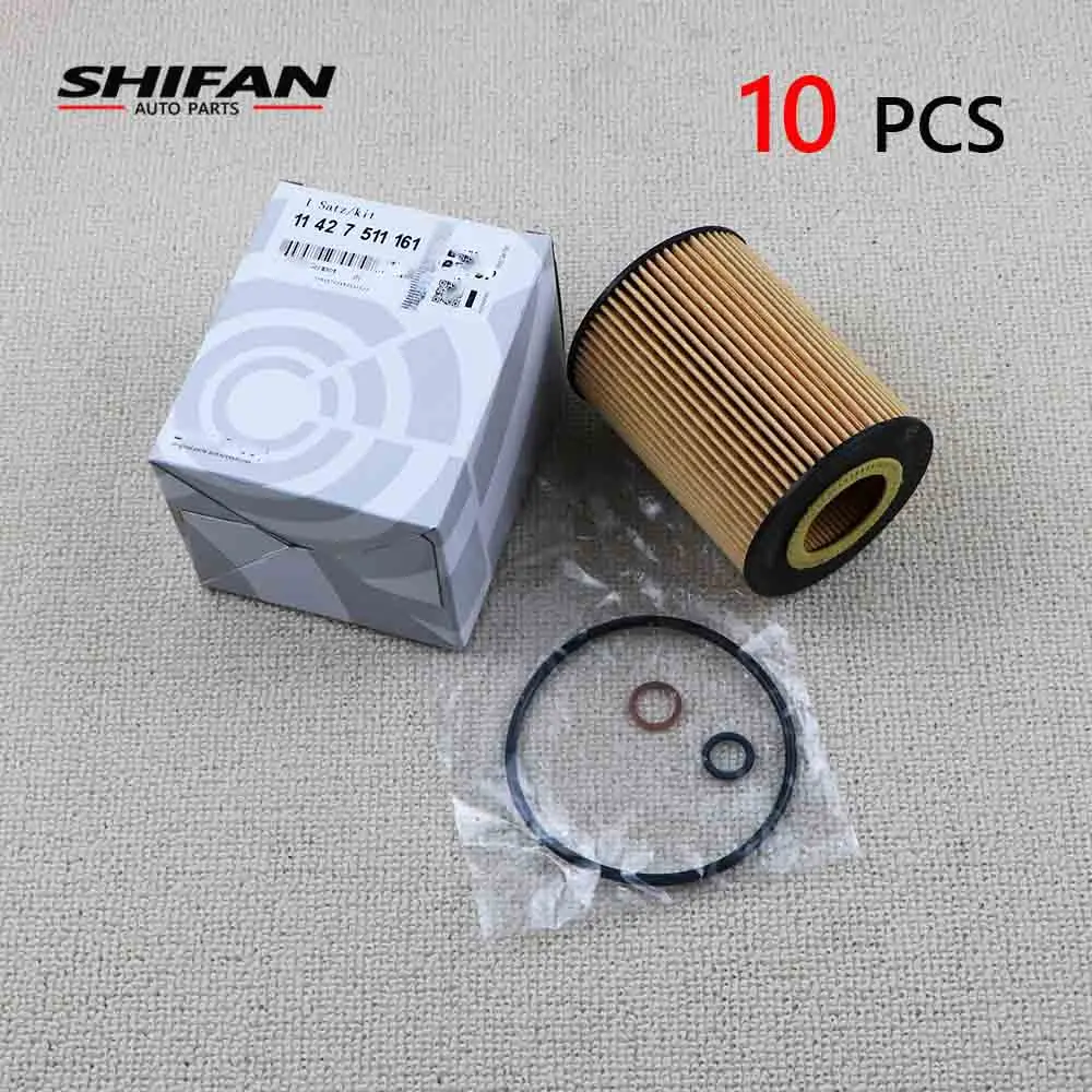 

10 Pcs 11427511161 For BMW E60 E61 545i E63 645Ci E64 E65 735i 745i B7 E66 735Li 745Li E53 X5 4.4i Engine Oil Filter 11427511161