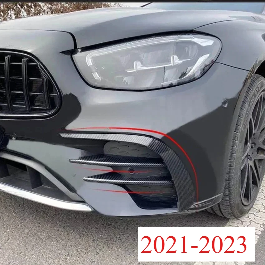 메르세데스 벤츠 E 클래스 W213 C238 S213 2016-2023 AMG 라인 턱 스플리터 바디 키트 트림 용 앞 범퍼 립 스플리터 포그 라이트 트림 썸네일 6