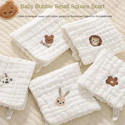 Cute Cartoon Embroidery Pure Cotton Baby Small Square Towel Soft Absorbent Washcloth for Newborn Babies To Wash Their Buttocks