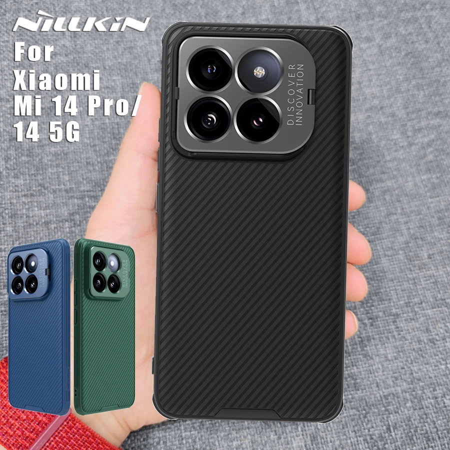 NILLKIN for Xiaomi Mi 14 Pro / 14 5G case precision hole Flip Lens  360 full Camera Protection CamShield Back cover for Mi14