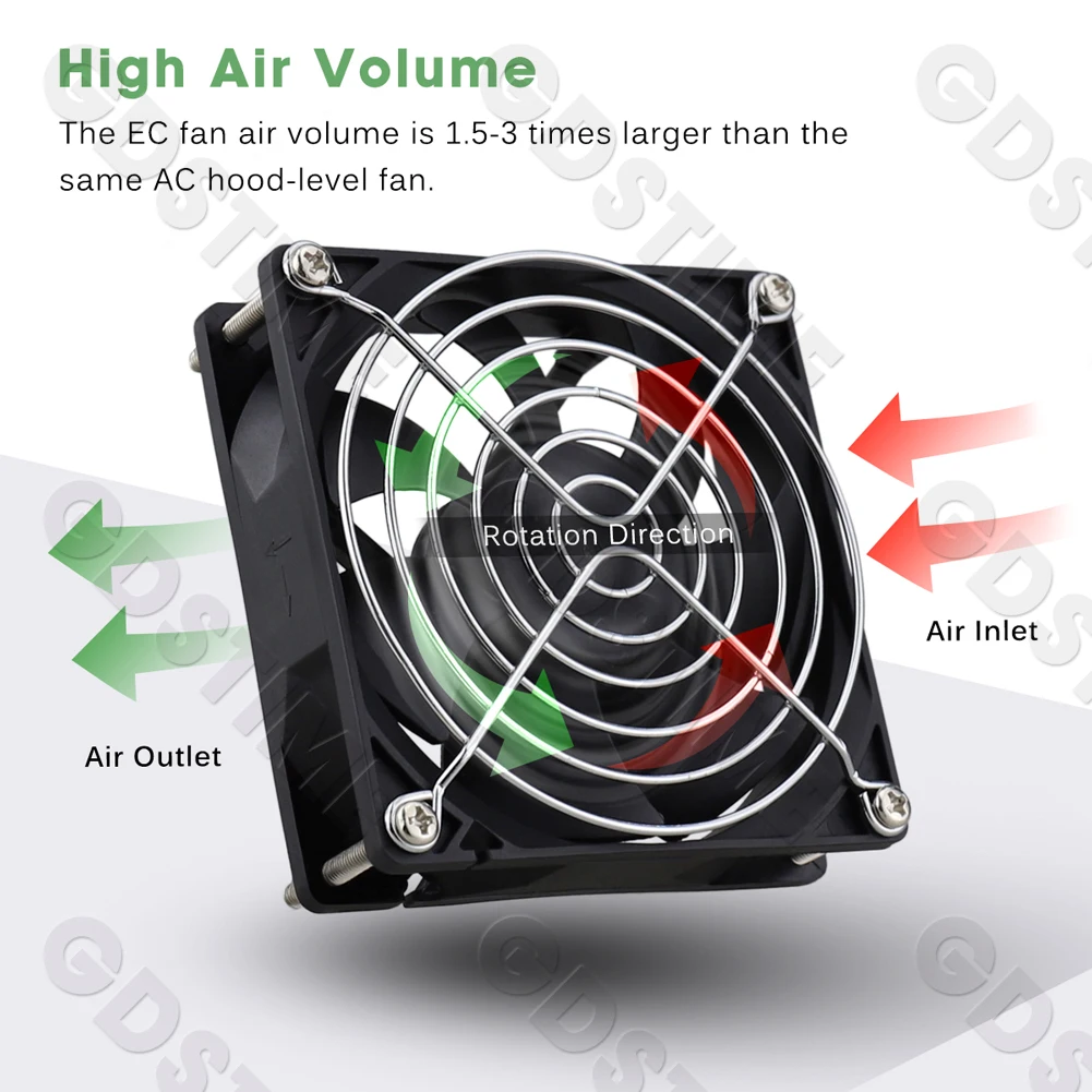 Gdstime EC 120mm 80mm Wentylator bezszczotkowy 230V Chłodzenie CPU AC 110V 120V 220V 240V Kulkowy wentylator osiowy do obudowy komputera i drukarki 3D — zdjęcie produktu 3