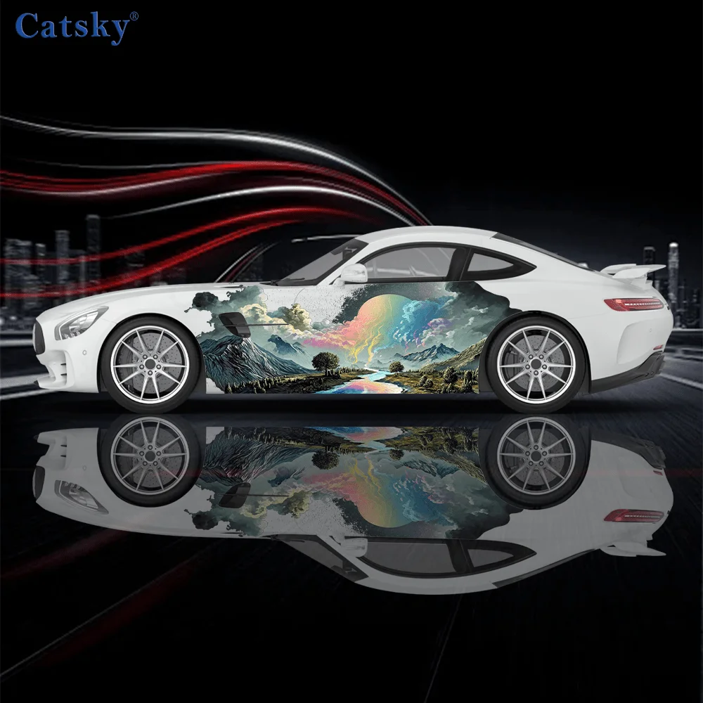 

Наклейки с красочным лесным узором - декоративные наклейки на боковины автомобиля, универсальные, подходят для всех автомобилей, виниловые наклейки для авто.