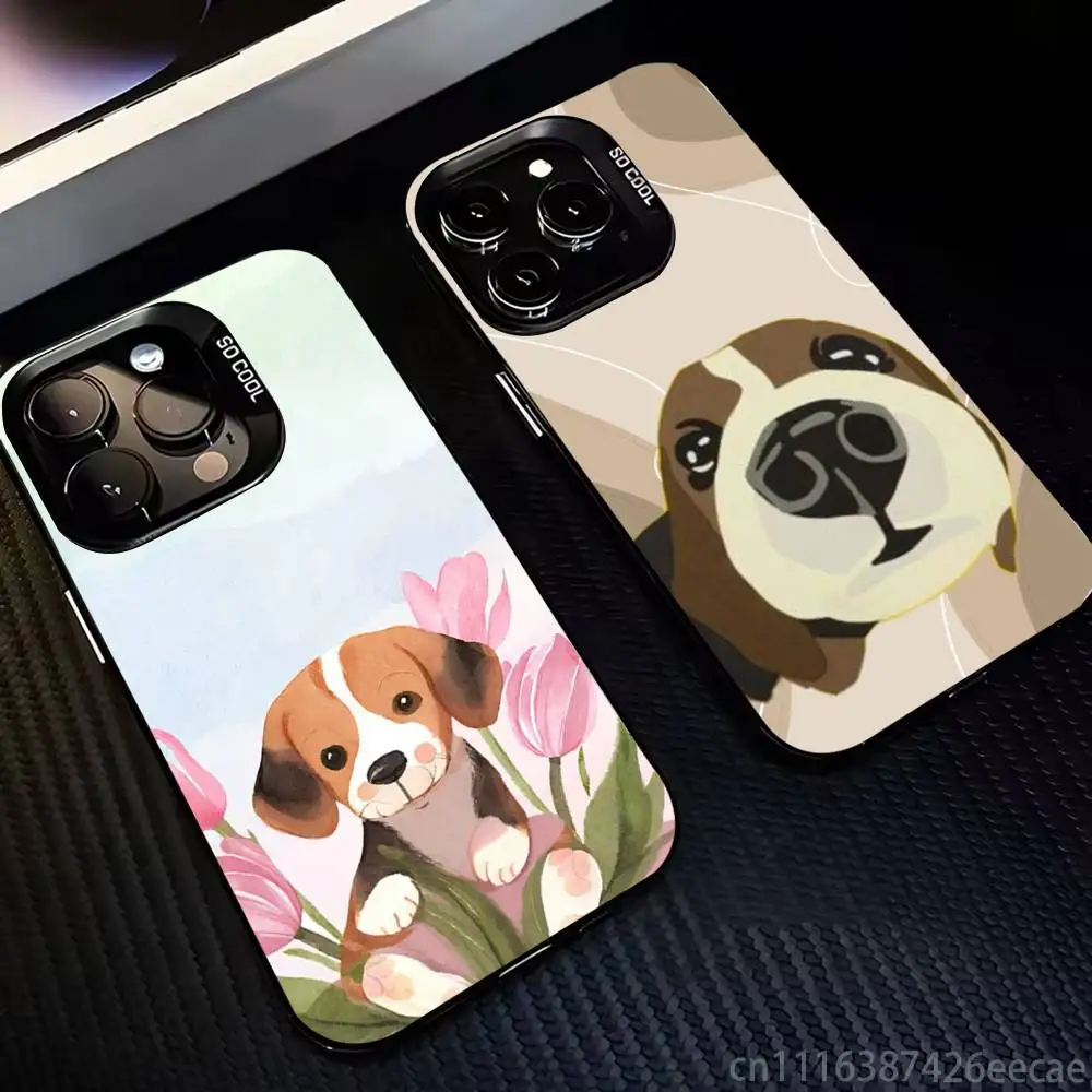 Cute Beagle Puppy Dog Phone Case For iPhone 17,16,15,14,13,12,11,Pro,Max,Plus Soft Black Cover