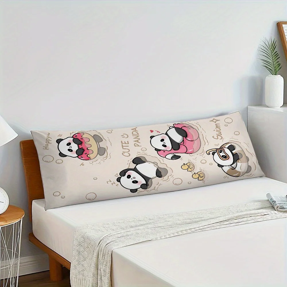 A Panda Pillowcase, 20X54 Inches - Reversible, Breathable, Machine Washable, with Zipper Closure - Suitable for Side, Back, And