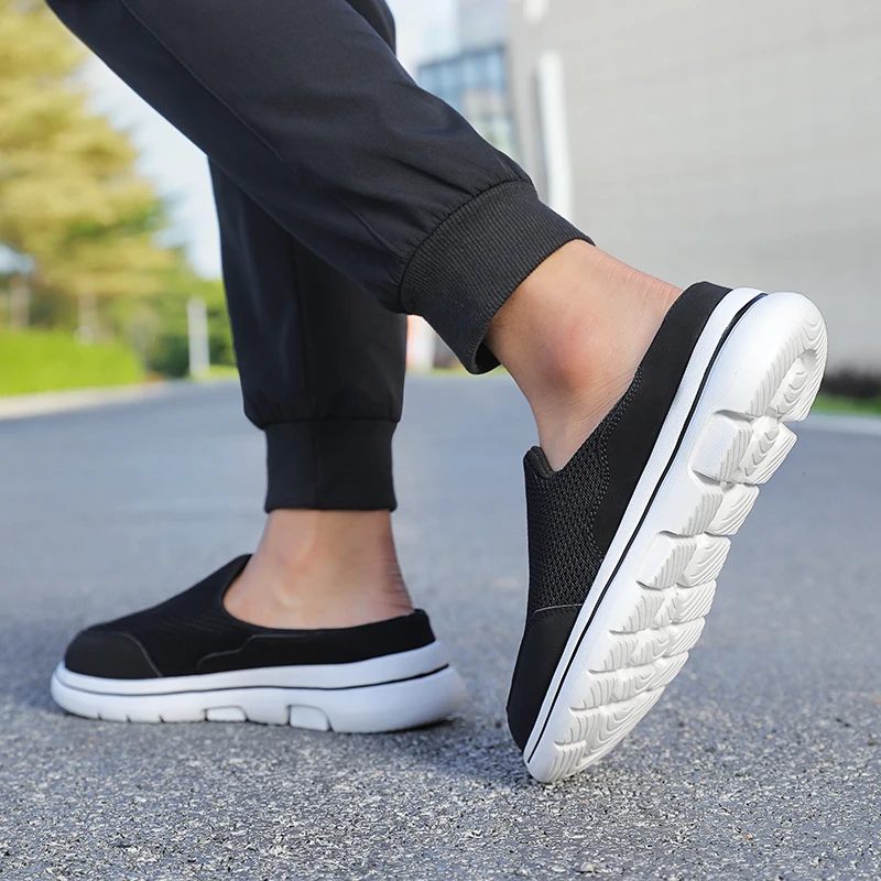 

Men's Lightweight Slip-On Loafers for Autumn, Suitable for Outdoor Wear, Half-Slip-On Shoes for Young Men, Extra Large Sizes 45, Closed-Toe Slippers, Sizes 46, 47, 48