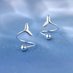 New Trendy Silver Color Stud Earrings Whale Tale Sea Ocean Twist Elegant For Women Girl Gift Fashion Jewelry Dropship Wholesale