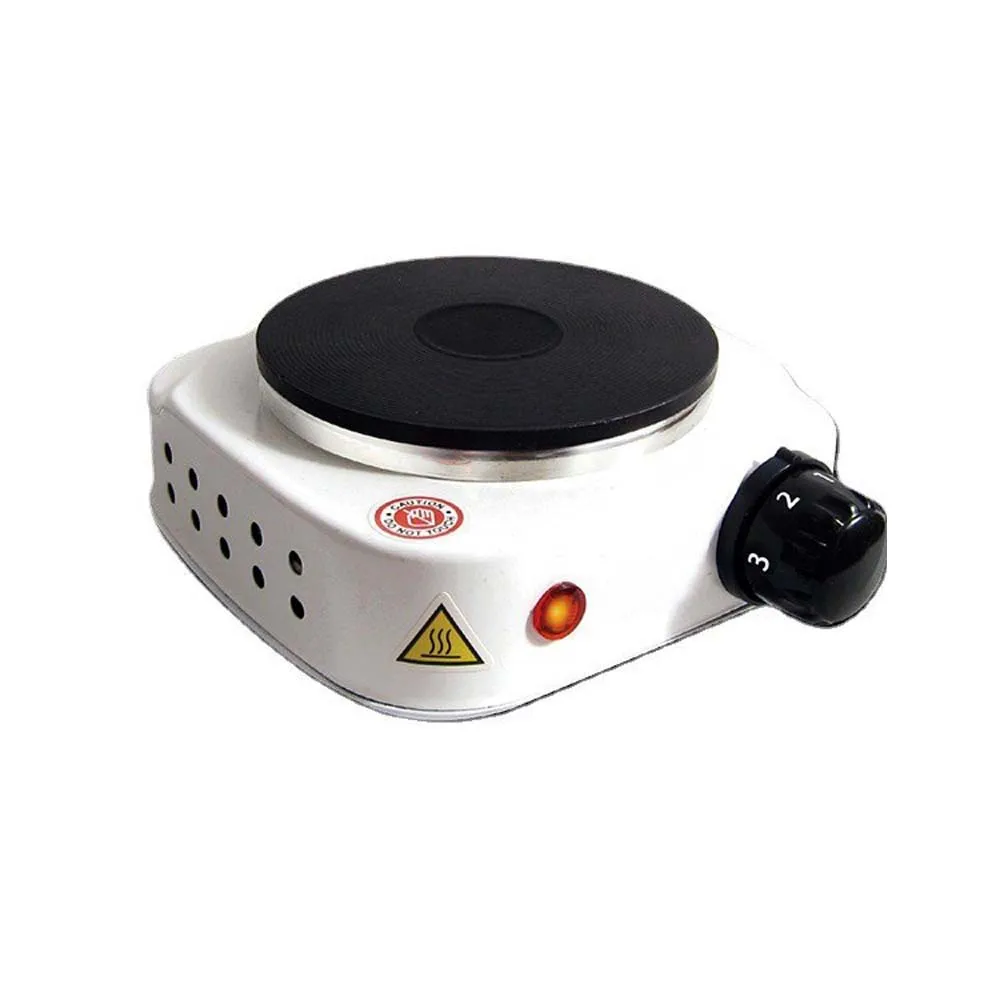 Electric Stove 500W Single Burner Cooktop Compact and Portable Adjustable Temperature Hot Plate White & Black