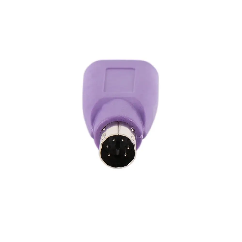 Purple PVC Keyboard PS2 Male Mouse Adapter Computer Converter Connector