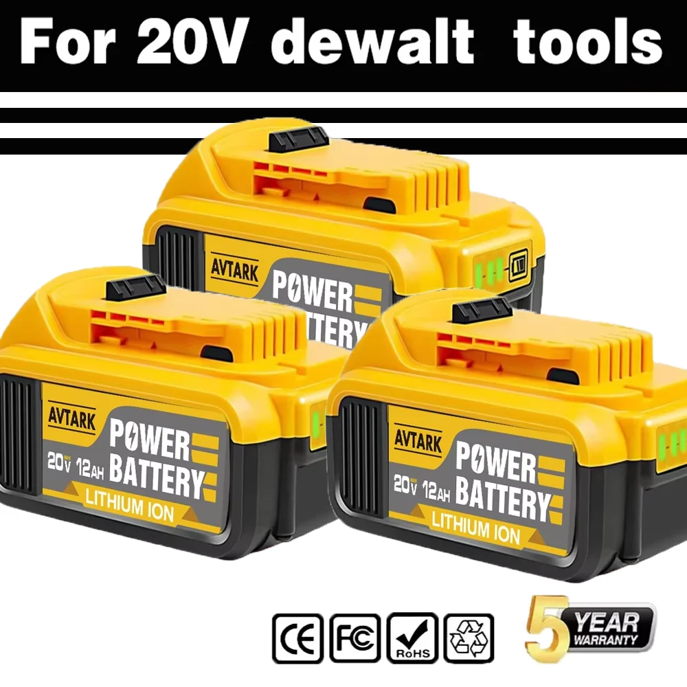 

2024 New 100% Original 12.0Ah 20V For Dewalt Power Tool Battery DCB206 20V 18000mAh Battery DCB206 20V Batteries DCB205 DCB200