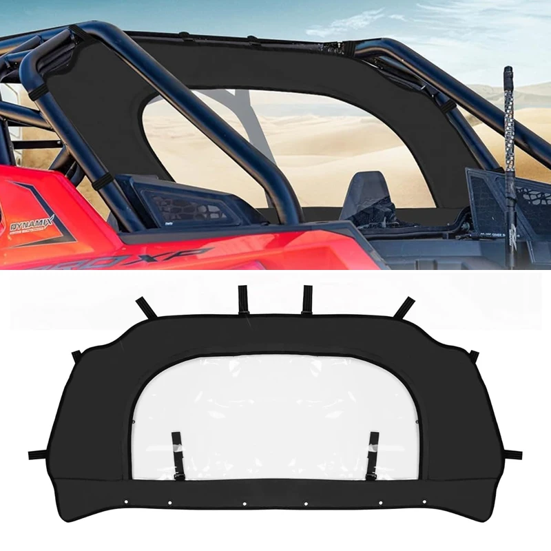 

UTV Black Rear Soft Windshield Compatible with Polaris RZR PRO XP /RZR Turbo R 2020-2023 2024 Dustproof Rear Window