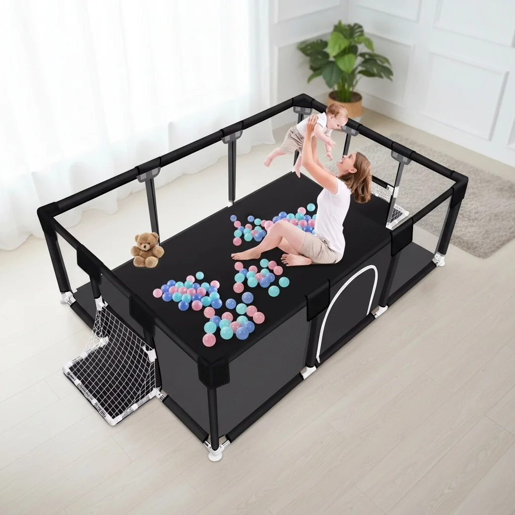 

ANGDUO 71in Baby Playpen Anti-Slip Baby Activity Fence With Breathable Mesh Indoor and Outdoor Play Yards For Children Gifts