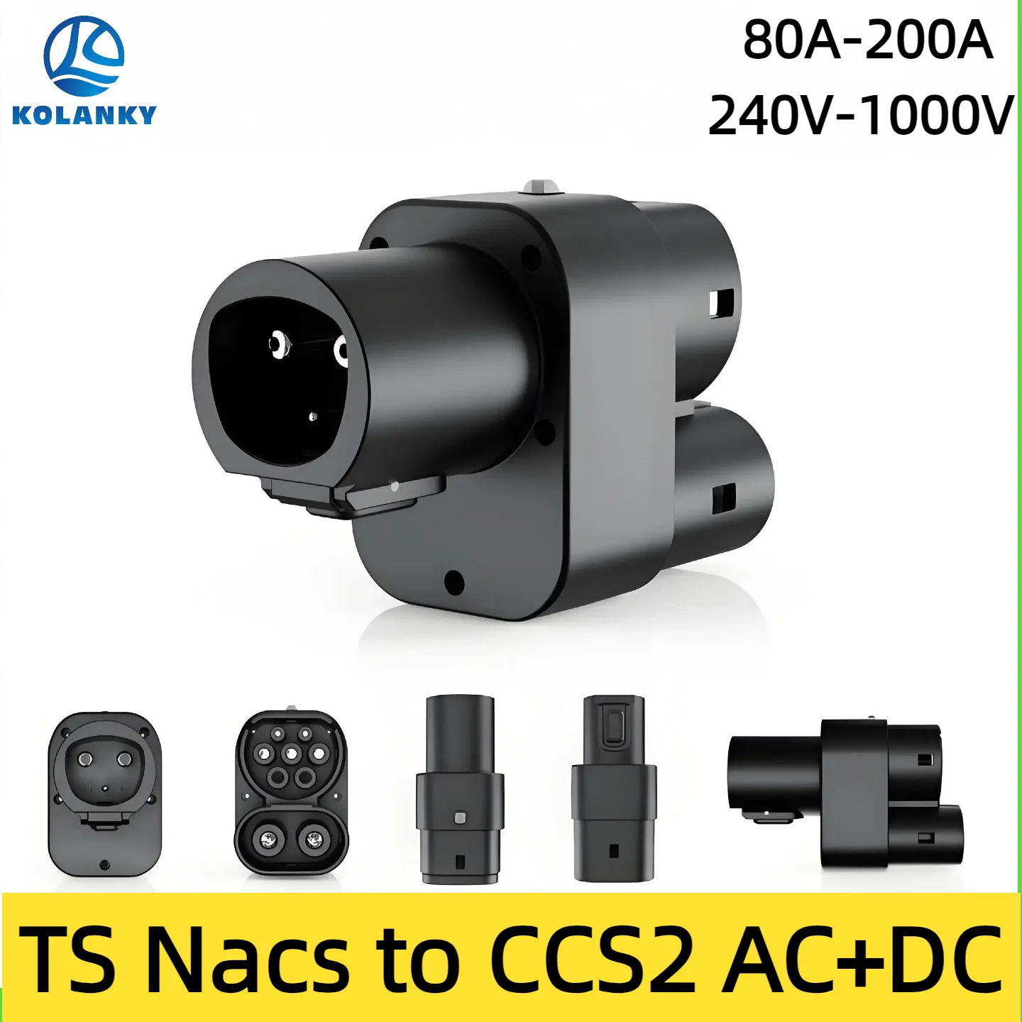 Kolanky NACS To CCS2 EV Charger Adapter Fast Charging 200A 1000V Max Charging Electric Vehicle Car Charging Public Station