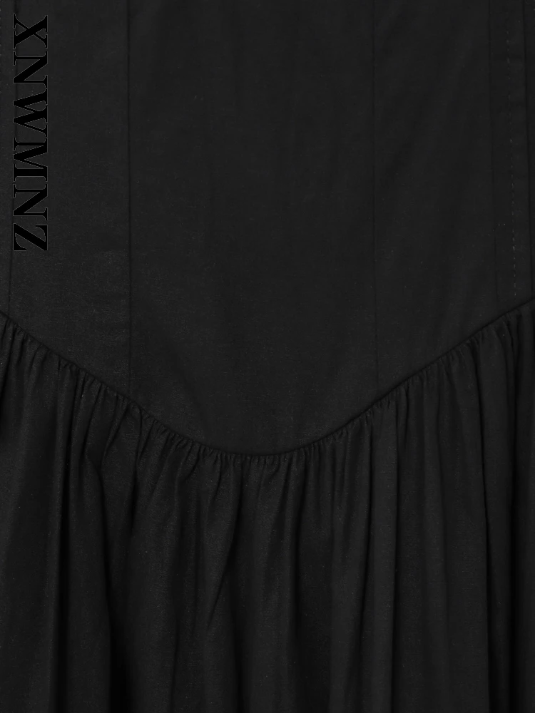 XNWMNZ Mini abiti in raso senza schienale a maniche corte casual eleganti da donna estivi Moda donna vintage colletto quadrato abito a pieghe