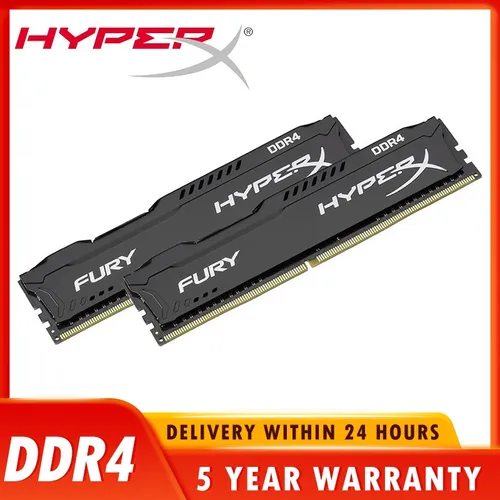 HyperX Fury 8GB 16GB 32GB DDR4 3600MHz 3200MHz 2666MHz 2400MHz 2133MHz DRAM CL18 CL16 1,35 V DIMM 288pin, original