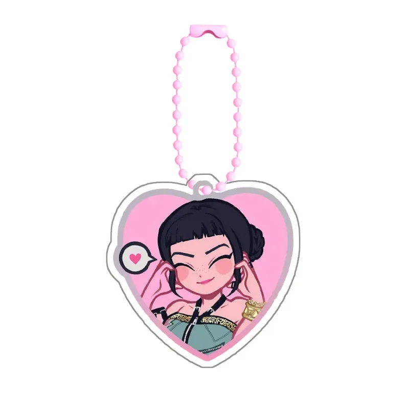 AIAI 2025KPop شيطان الصيادين سلسلة مفاتيح مصنوعة من الأكريليك رومي ميرا زوي جينو الطفل ساجا سيلين بوبي شخصيات أنيمي قلادة هدية دي