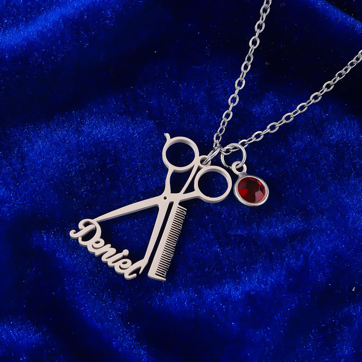 اسم مخصص الفولاذ المقاوم للصدأ مخرمة تصفيف الشعر أداة قلادة المرأة الأزياء قلادة قلادة هدية عيد ميلاد