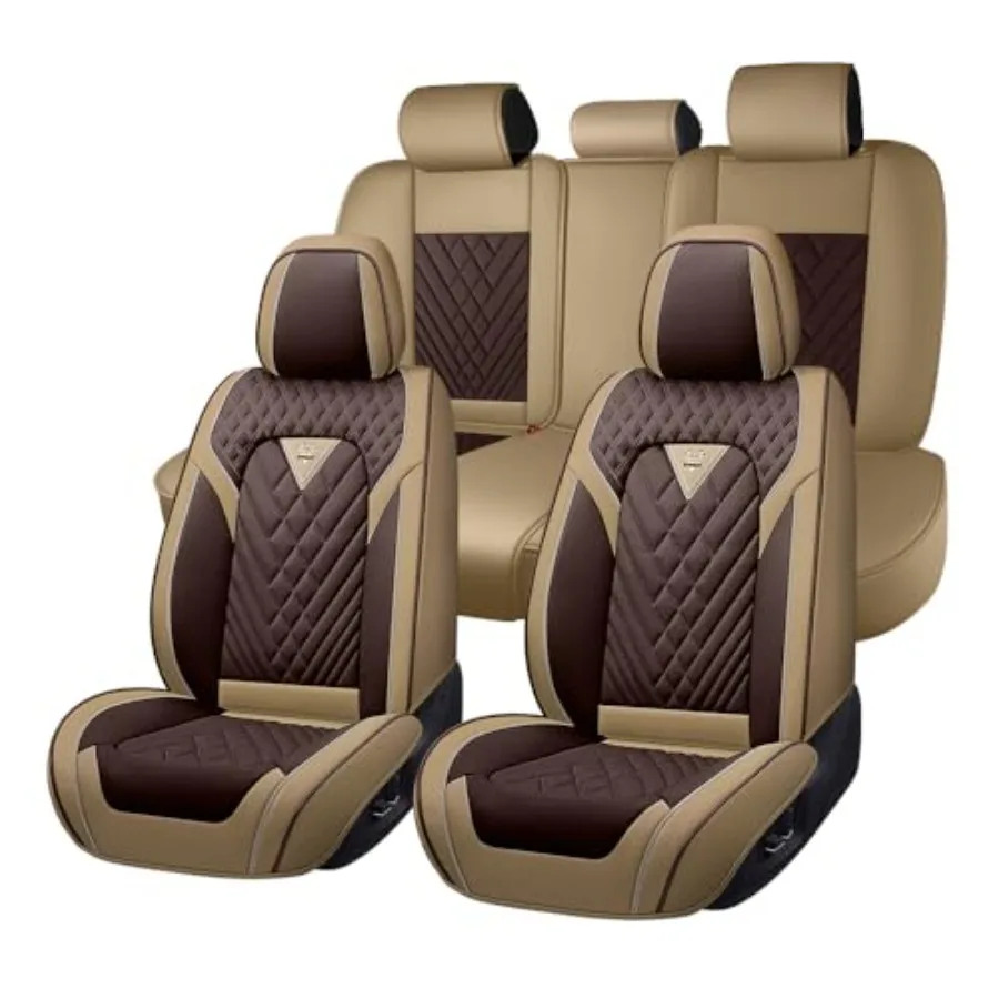 

Car Seat Covers Full Set for Ford Expedition 2000-2026 Waterproof Nappa Leather with Memory Foam Full Coverage 360 Protection 5