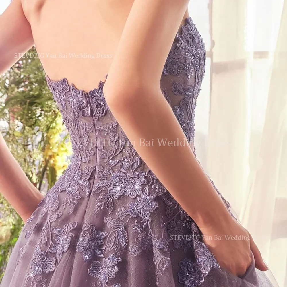 Elegante avondjurken voor dames Mode Off-the-shoulder Ruglooze vloerlengte Tule-jurk Formeel diner Prom Vrouwelijke jurken