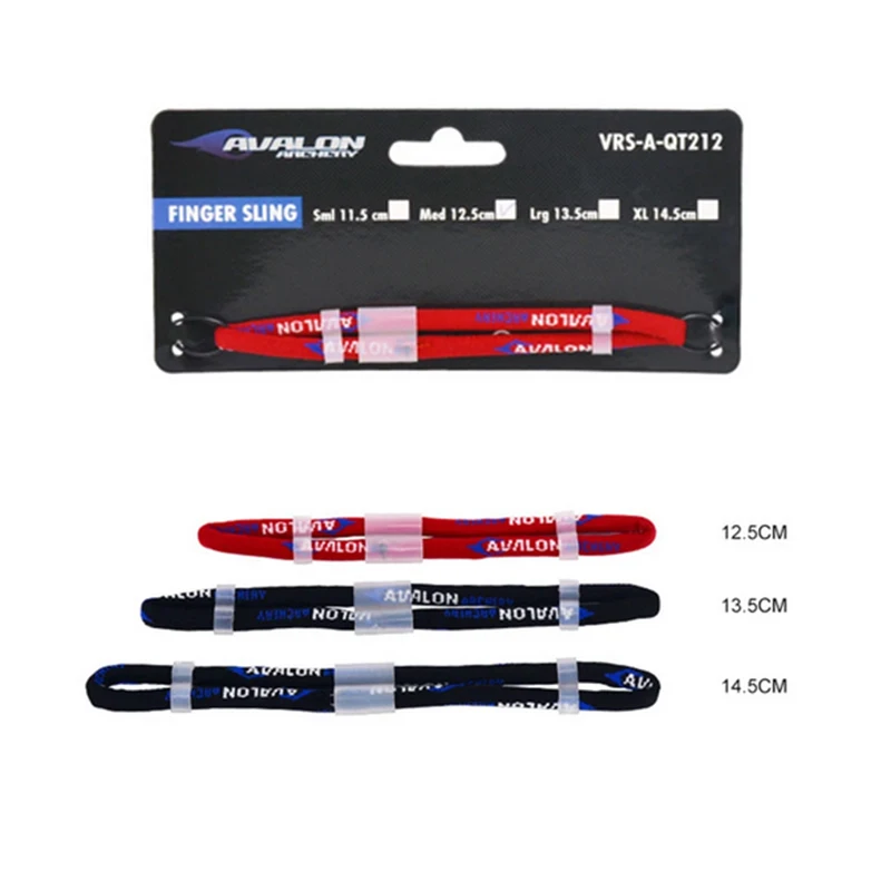 1pcs Archery Finger Sling in Black/Red Recurve Bow Finger Sling for Hunting Shooting Archery Accessory