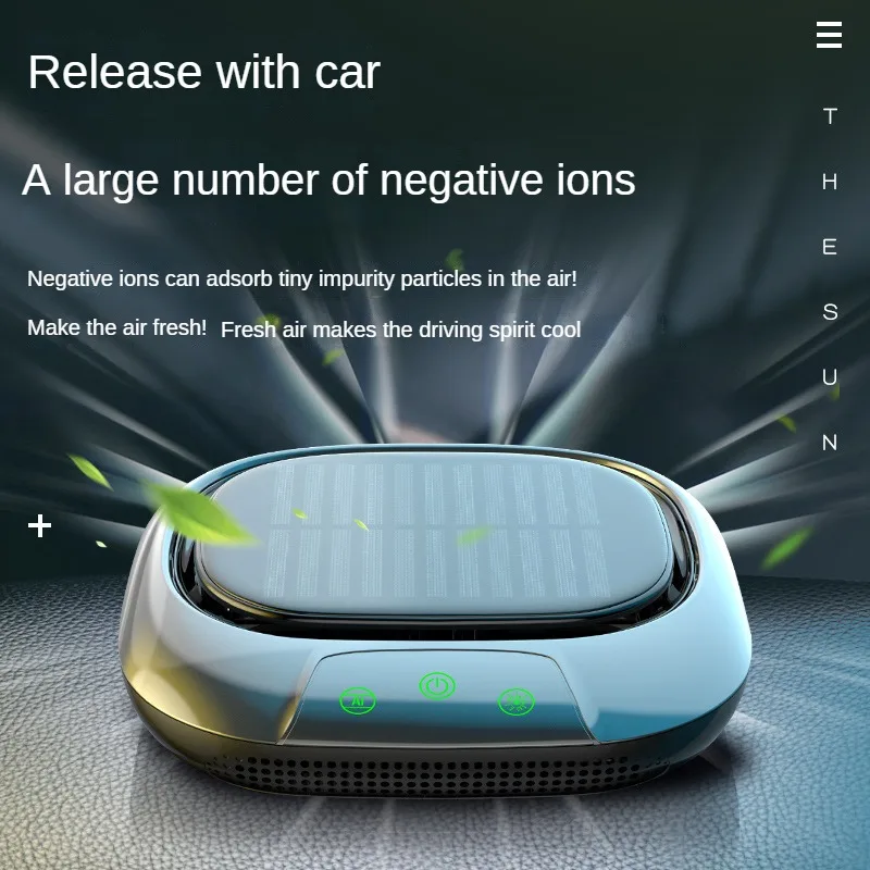 

Dual-Core Solar Car air Purifier Car Interior Anion air fresheners Formaldehyde Removal UVC Sterilization Lamp Automotive Supply