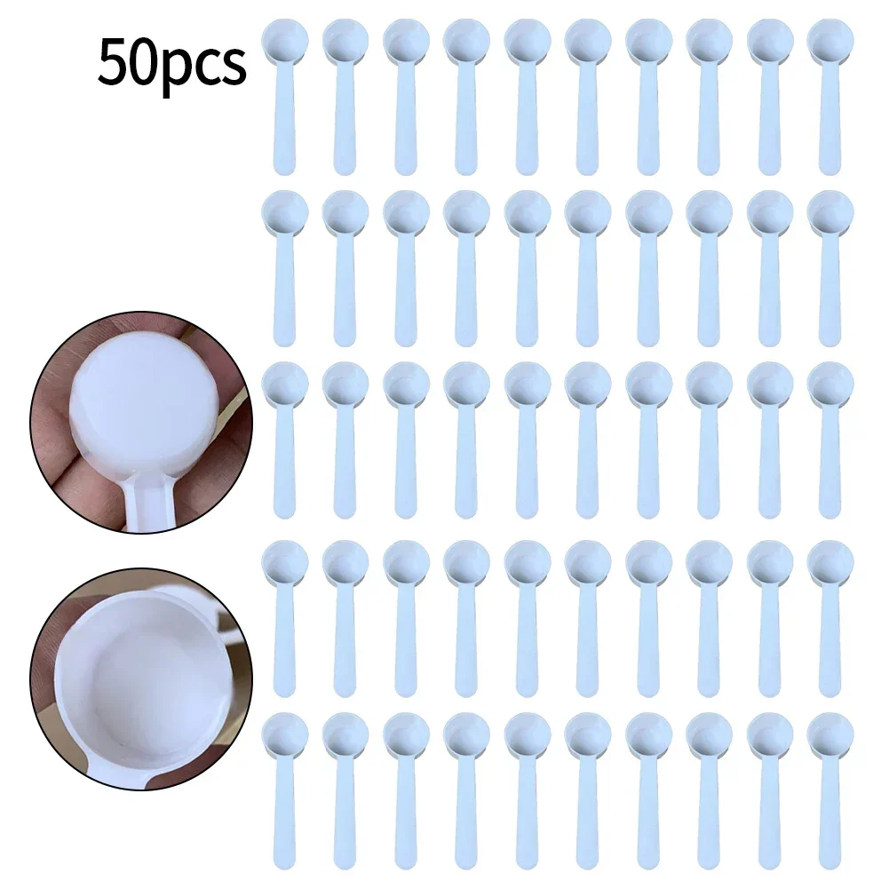 

50/100pcs 10ml 5g Reusable Food Grade Spoon Plastic Measuring Scoop PP Measure Spoon Milk Coffee Teaspoon Milk Powder Kitchen