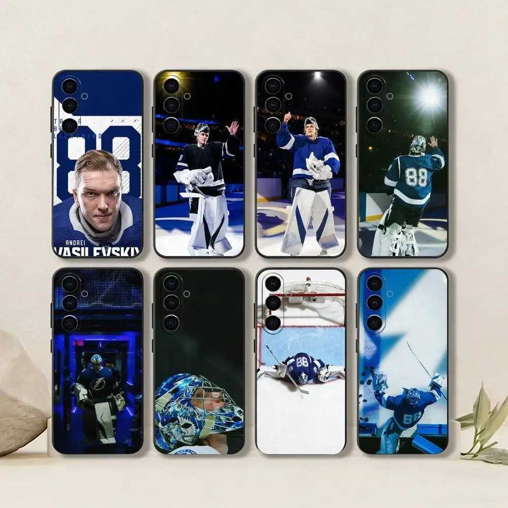 Andrei Vasilevskiy-Portero-Hockey sobre hielo-Deporte-Rusia Funda de teléfono de silicona negra suave para Samsung Galaxy A73,A72,A71,A70,A53,A5