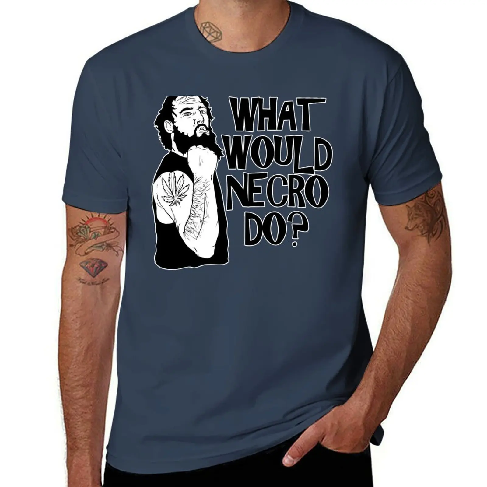 ماذا سيفعل نيكرو؟ تي شيرت رجالي مصمم تي شيرت للرجال حزمة القطن الرجال تي شيرت القطن 100% تي شيرت #1
