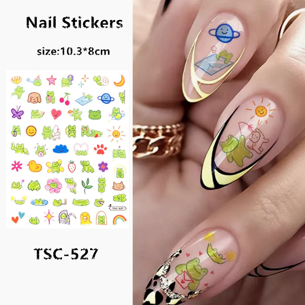 TSC series  TSC-527 3D Cute Frog Nail art Nail sticker decoration tool Sliders For Nail Decals